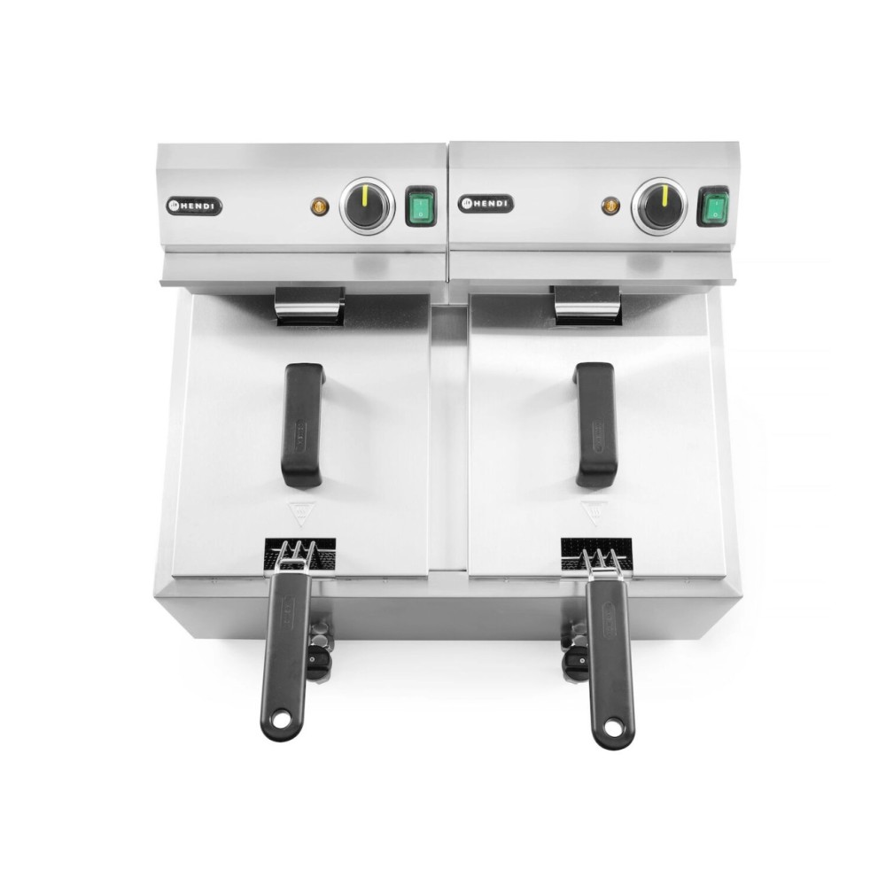 Manuālais friteris Profi Line ar izteces krānu, 2 x 8 l (209301)