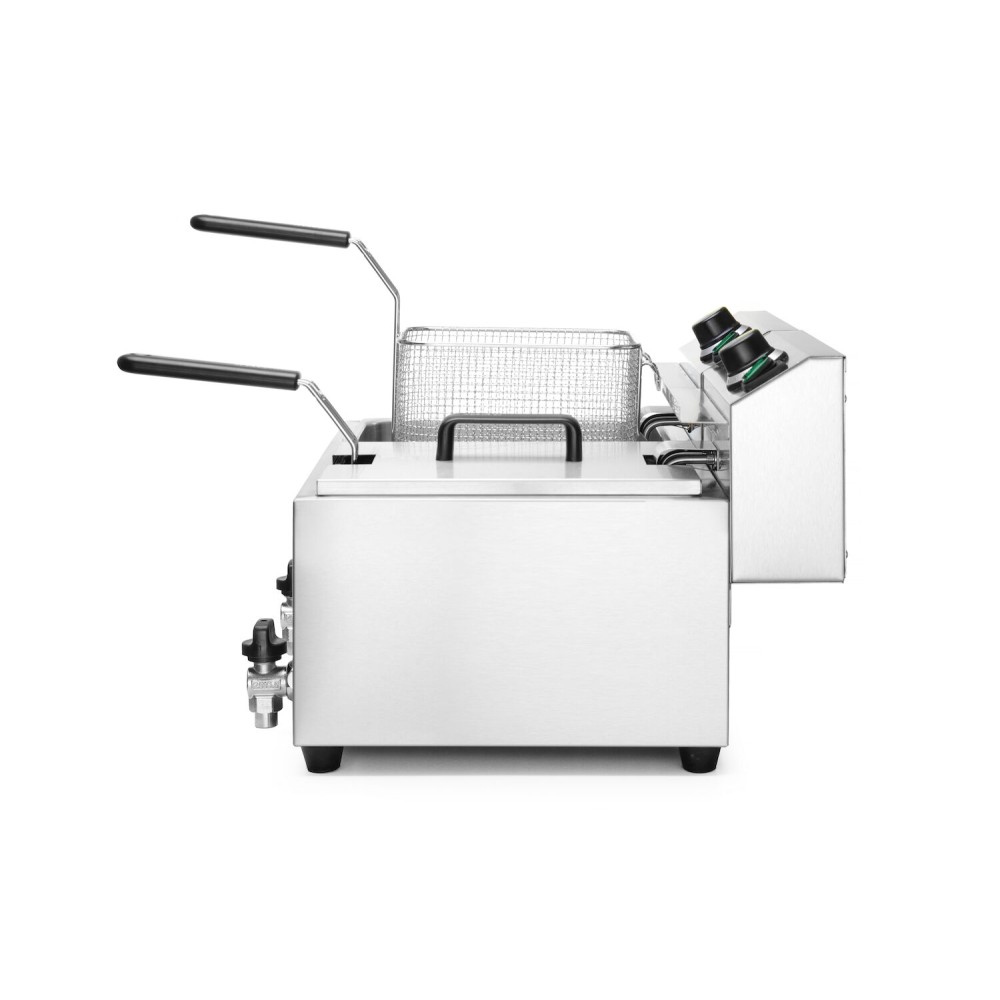 Manuālais friteris Profi Line ar izteces krānu, 2 x 8 l (209301)