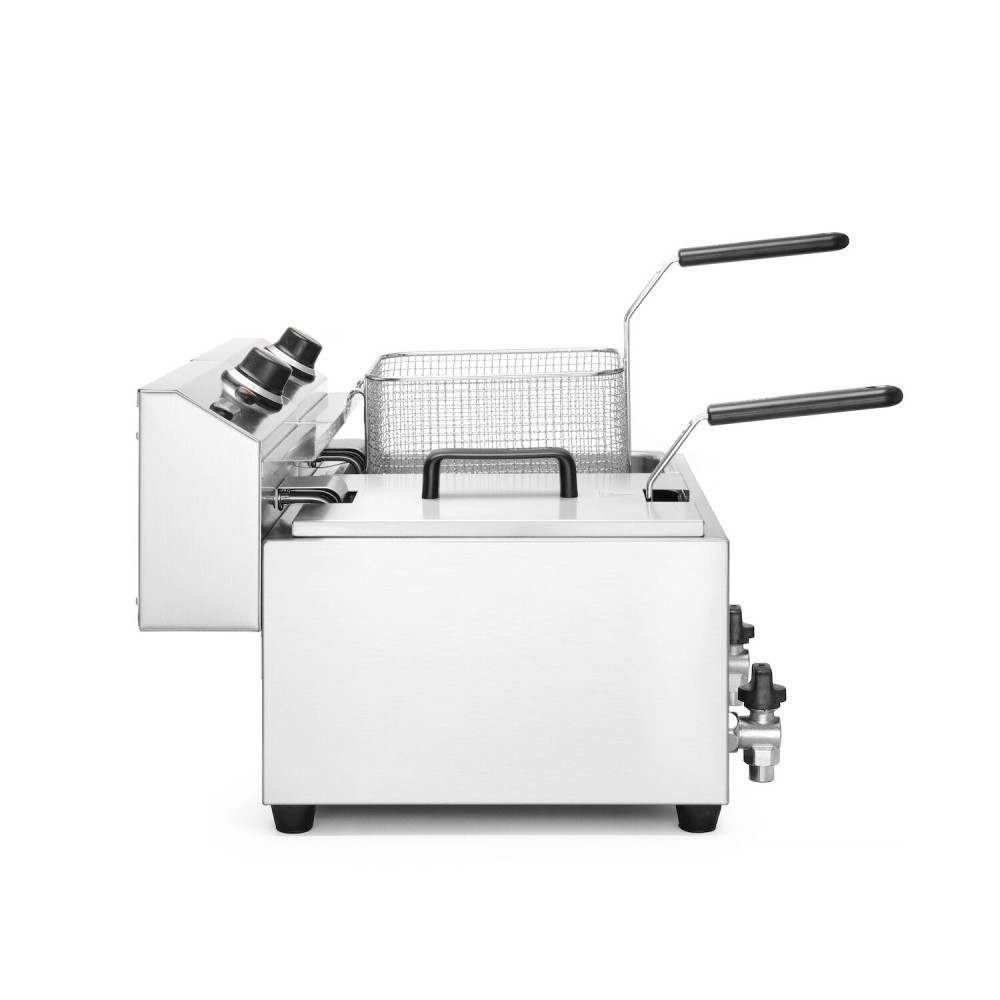 Manuālais friteris Profi Line ar izteces krānu, 2 x 8 l (209301)