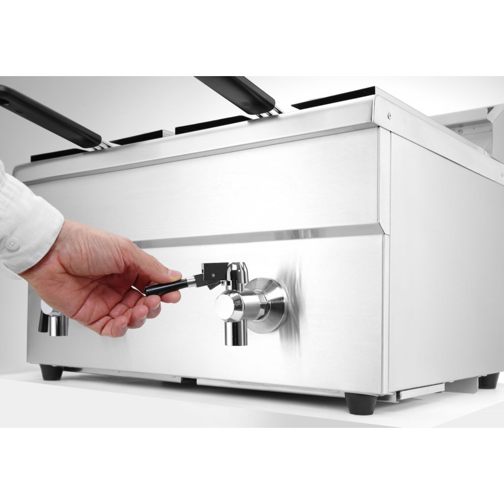 Friteris indukcijas ar izteces krānu - 2 x 8 l (215029)