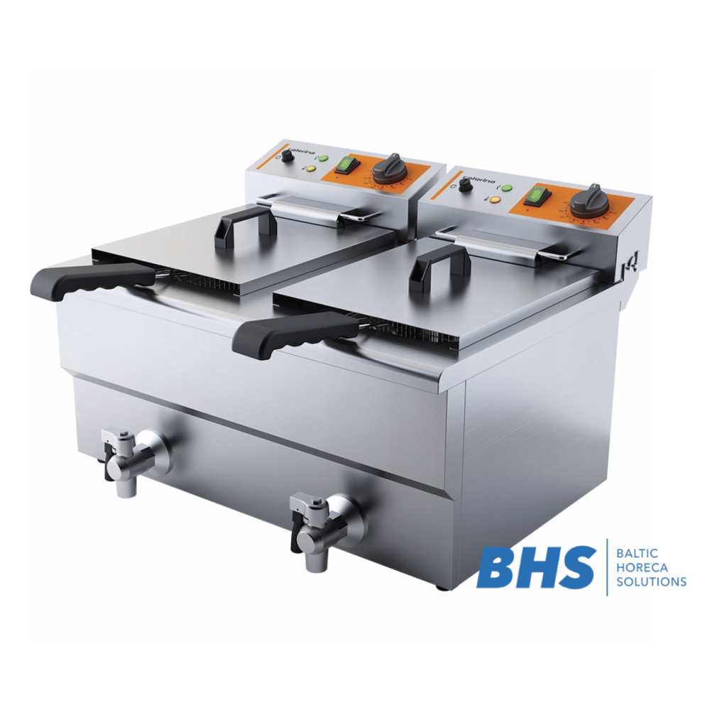 Dubultais elektriskais friteris ar krānu 2 x 8 l (746097)
