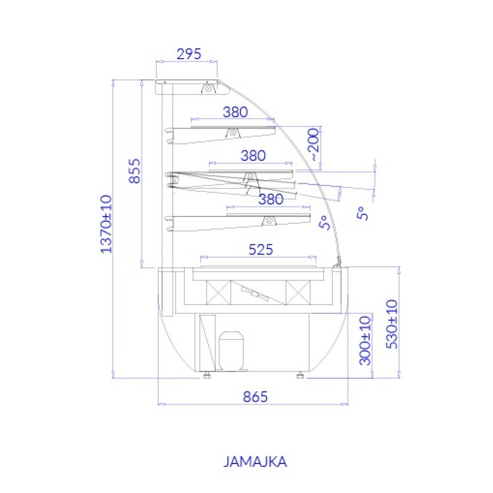 Silta vitrīna JAMAIKA 1000 mm (JA102)
