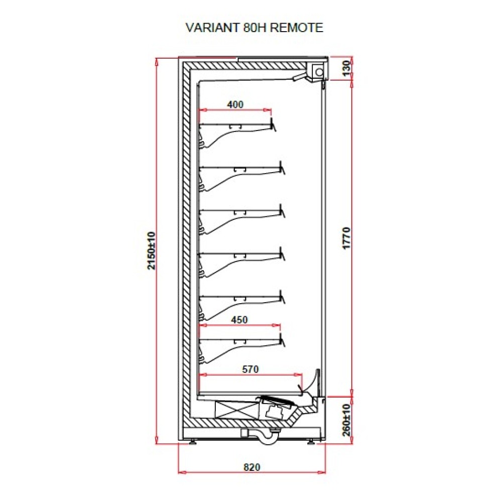 Vitrīna VARIANT 1.25 80H REMOTE (VT101.800H-c)