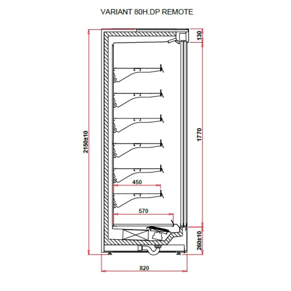 Vitrīna VARIANT 1.25 80H REMOTE (VT101.800H-c)