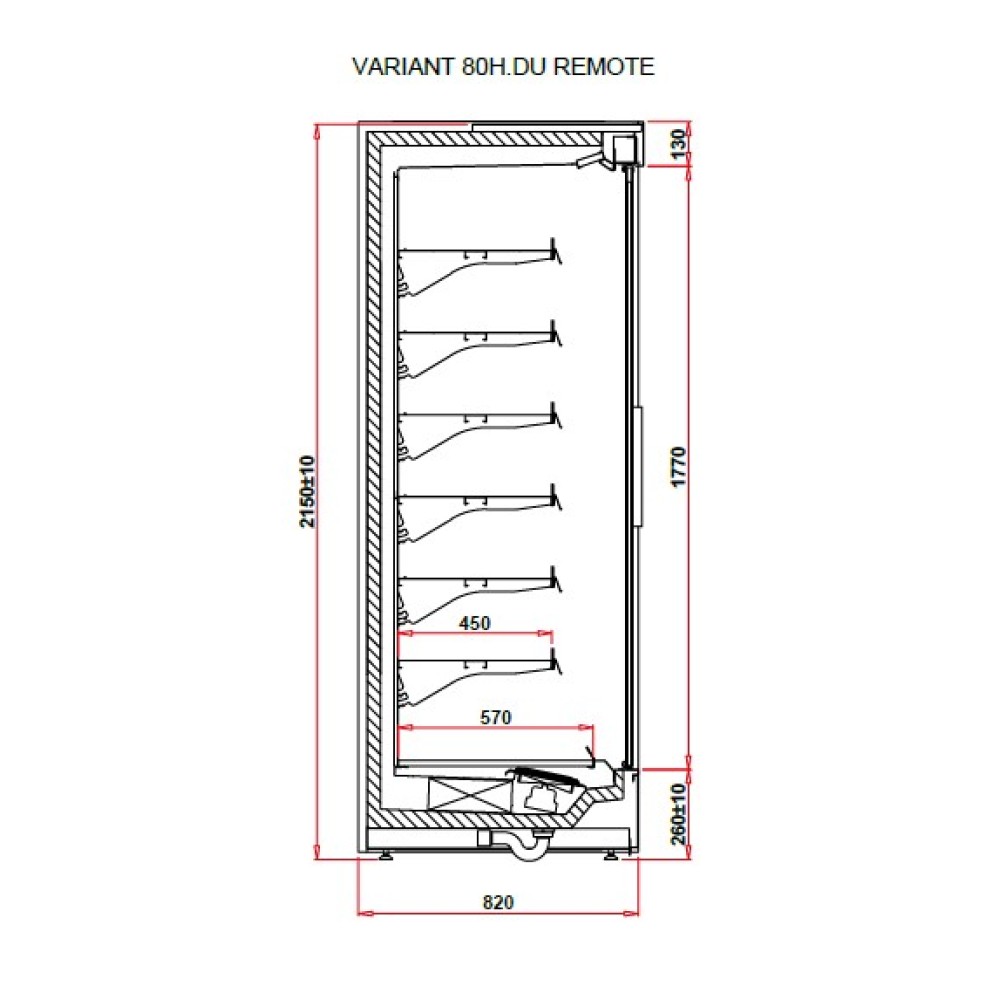 Vitrīna VARIANT 1.25 80H REMOTE (VT101.800H-c)
