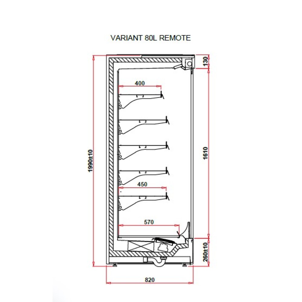 Vitrīna VARIANT 1.6 80L REMOTE (VT102.800L-c)