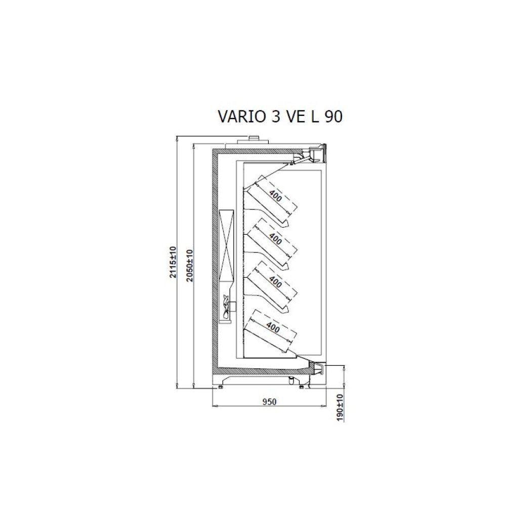 Vitrīna VARIO 3 VE 1.25 90L REMOTE (VR330.900L.VE)