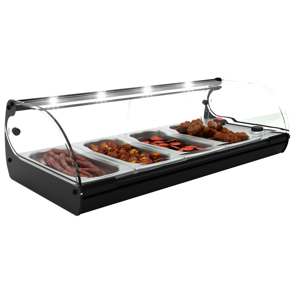 Karstā vitrīna GN traukiem Cristal 4 | 4x GN 1/3 (05-70525BK)