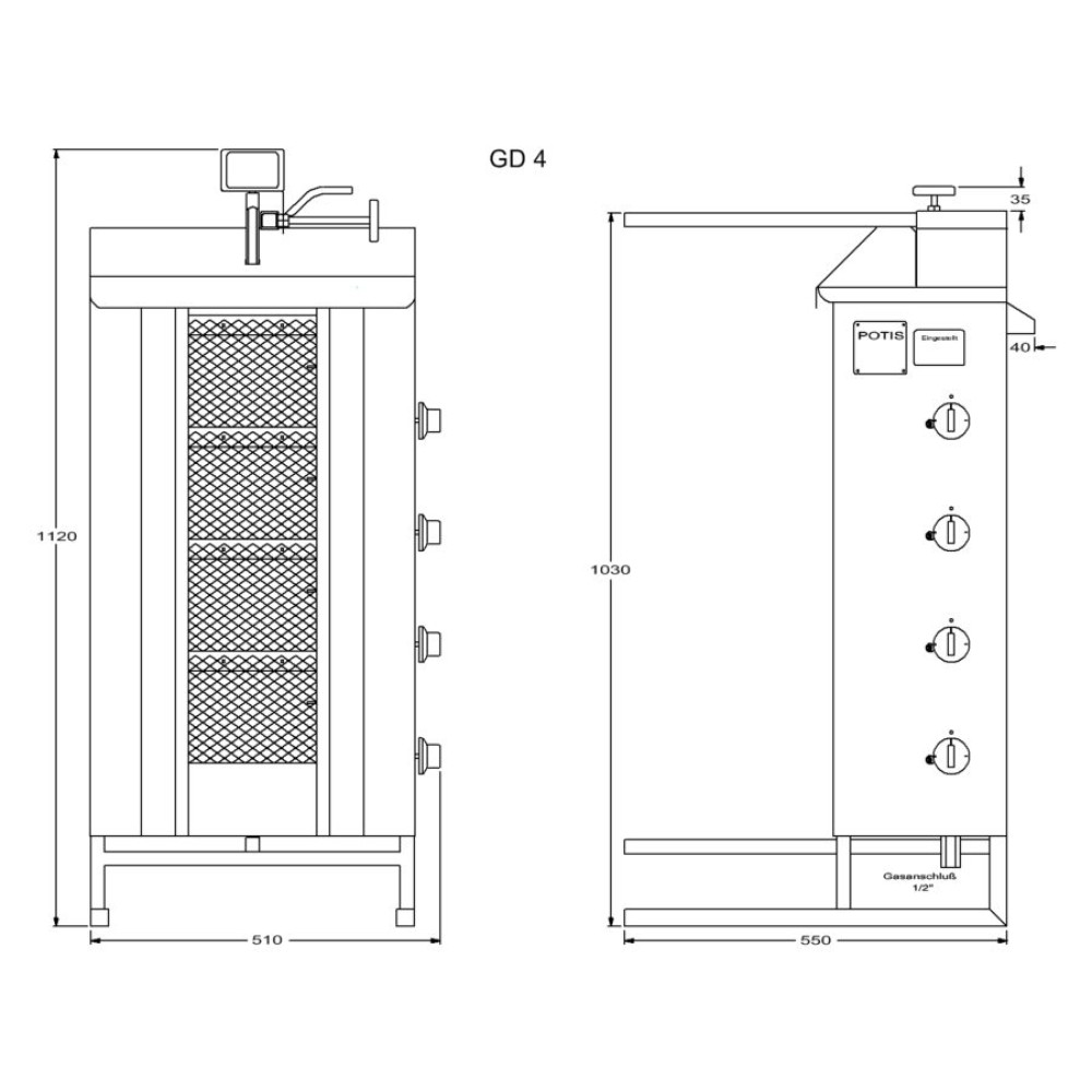 Gāzes giross GD4/S 70kg (PG1402/ PG1403)