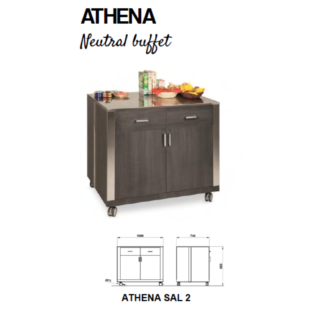 NEITRĀLS MODULIS AR DURVĪM UN ATVILKNĒM ATHENA SAL 2 (010MOATHSAL2)