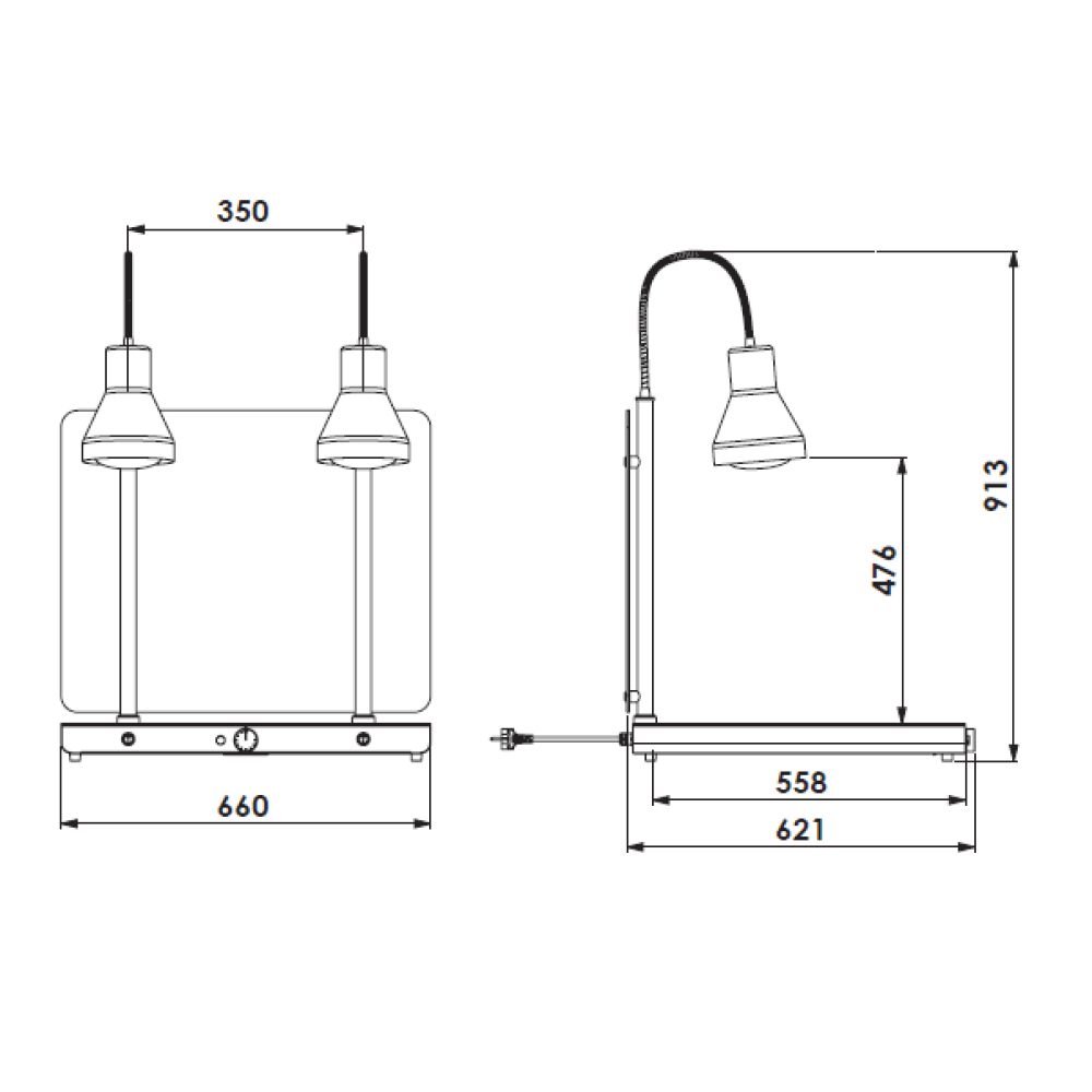 SILDVIRSMA AR 2 ELASTĪGĀM INFRASARKANAJĀM LAMPĀM  HELIOS 2/1 FLEX P2 (034CRHEL2/1FLP2)
