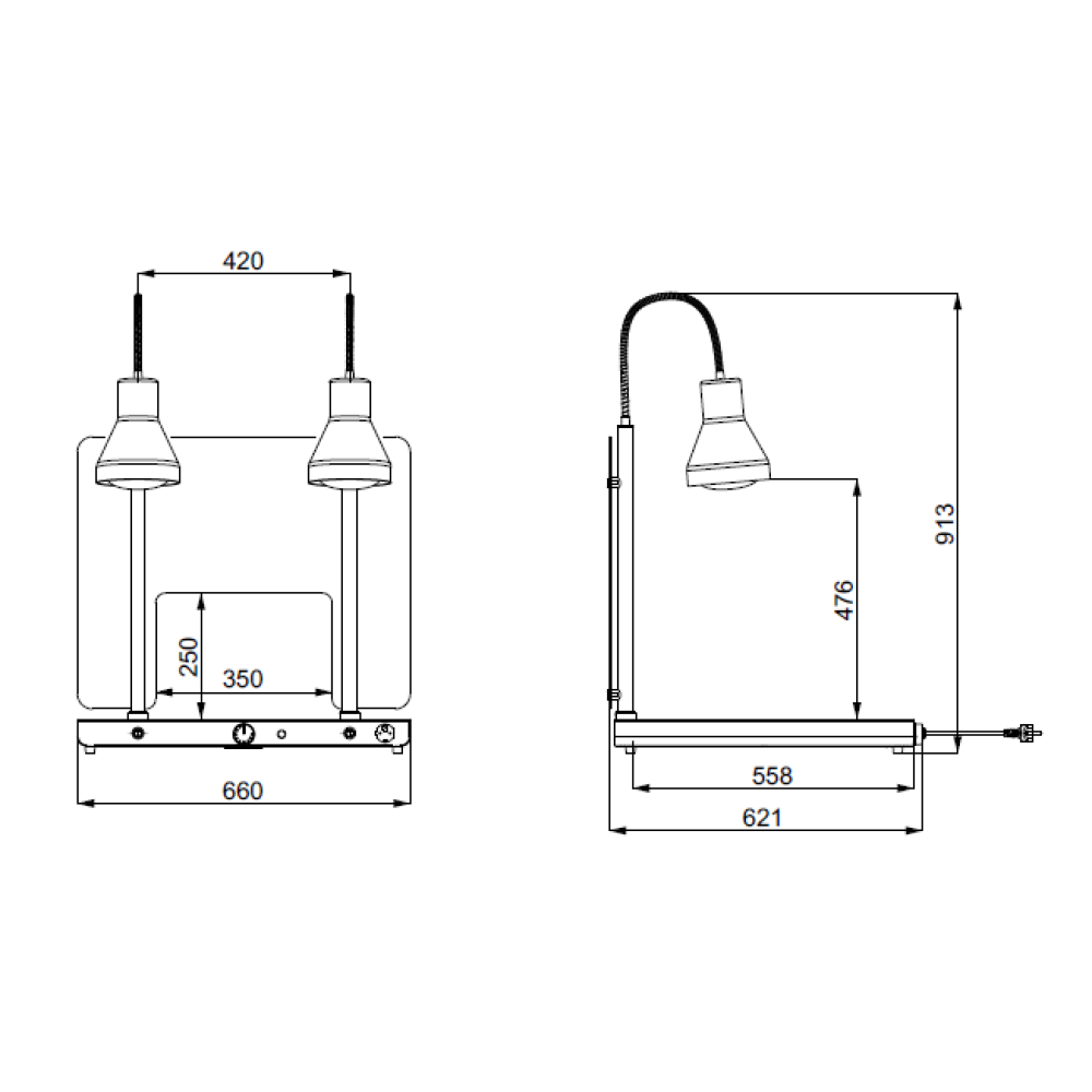 SILDVIRSMA AR 2 ELASTĪGĀM INFRASARKANĀM LAMPĀM HELIOS 2/1 PASS FLEX P1 (034CRHEL2/1FLP1P)