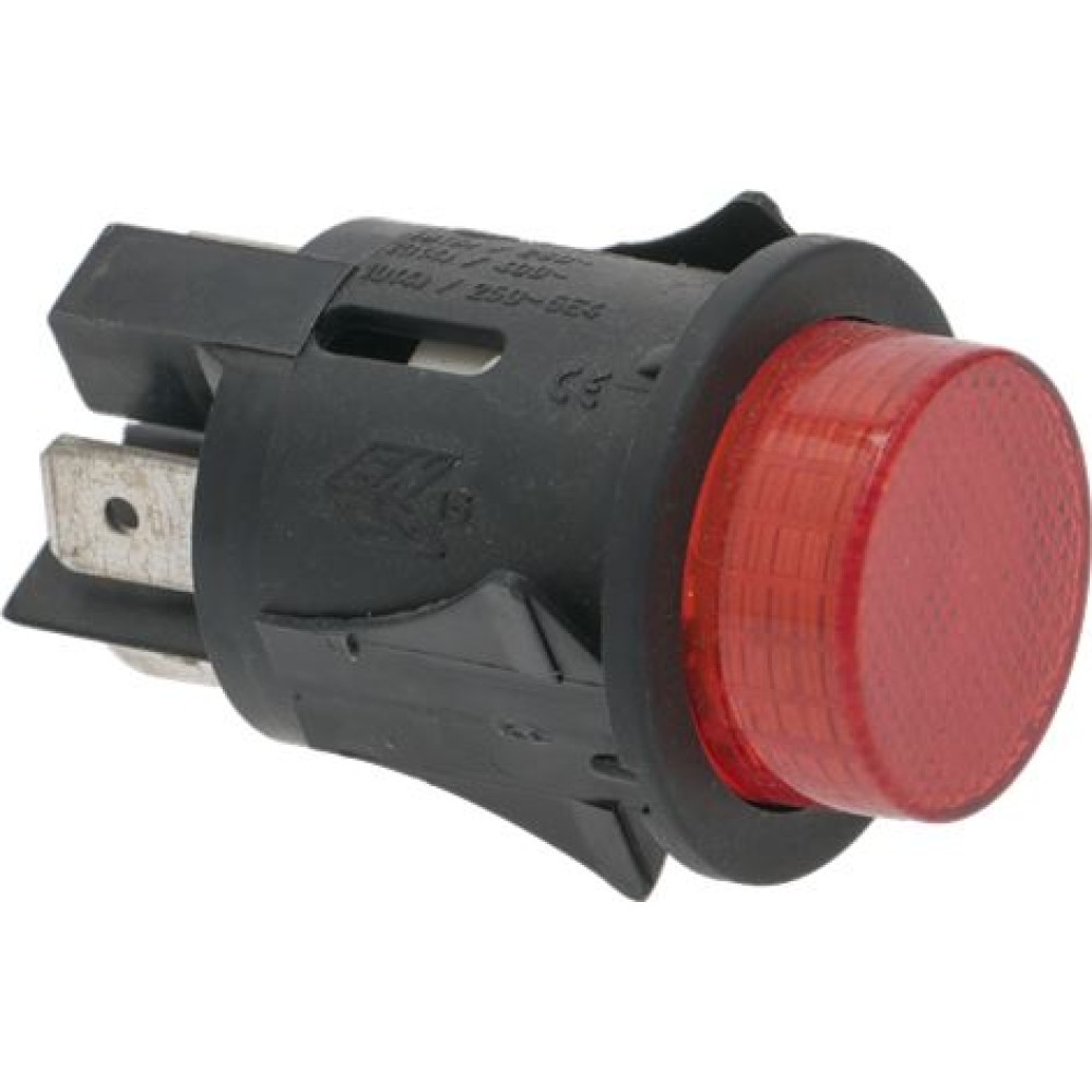 RED BIPOLAR PUSH BUTTON 16A 250V (1319614)