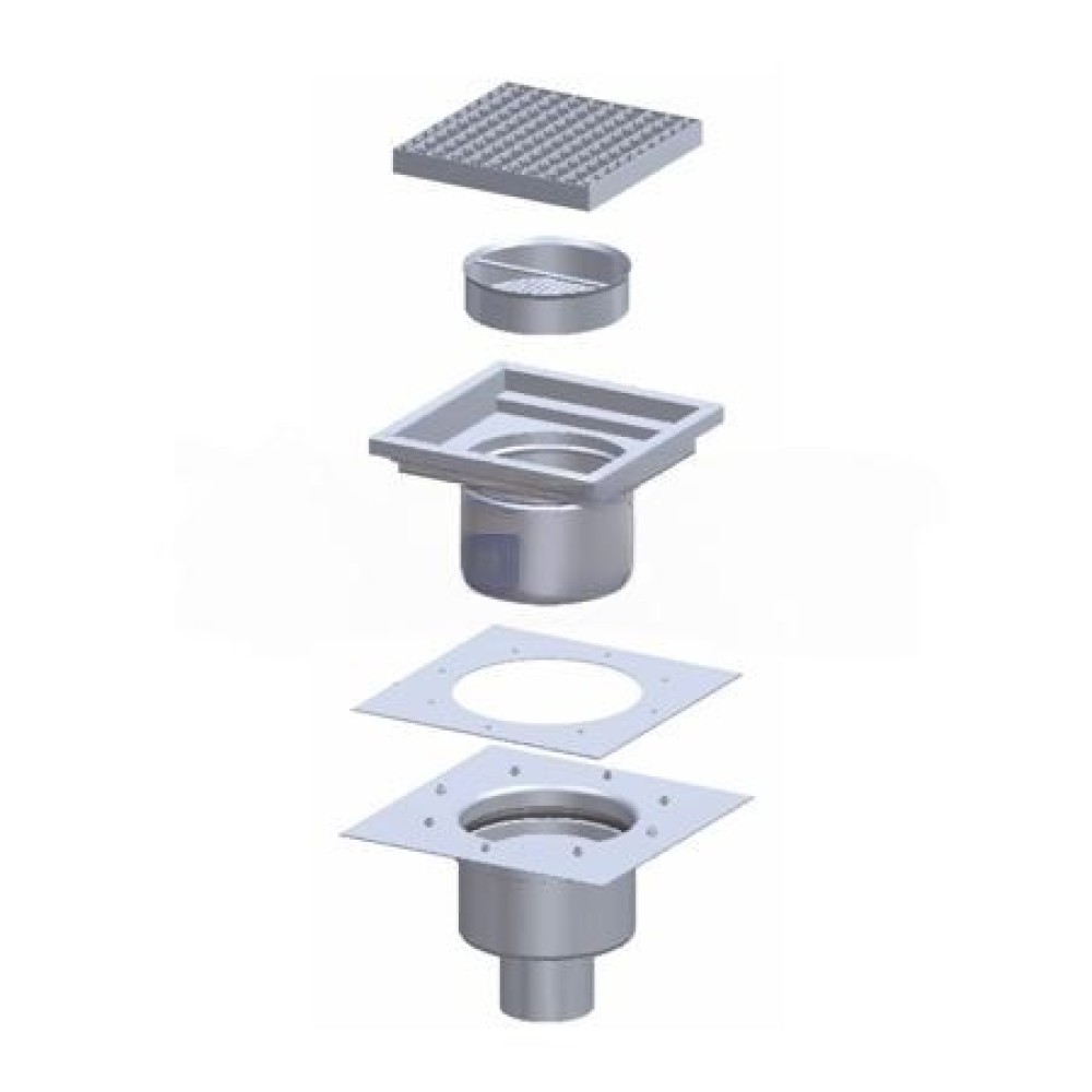 Divdaļīga grīdas noteka 300 x 400 mm (BHS-SD-AB0600-030BK)