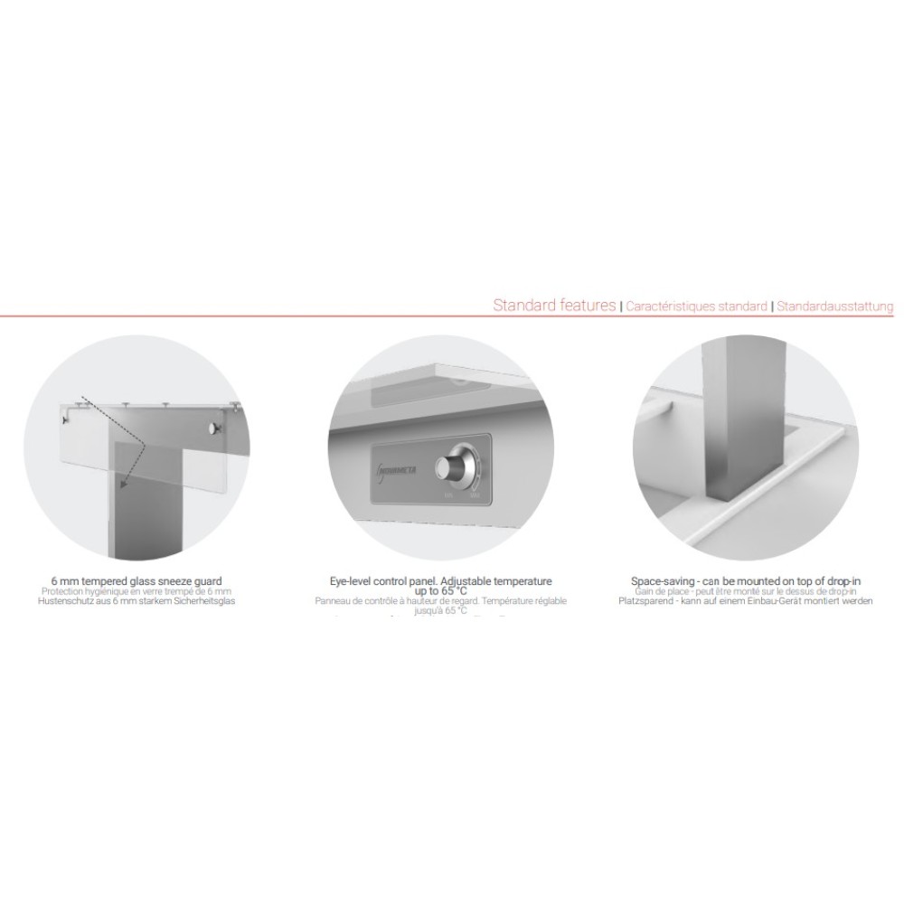 Apsildāms plaukts bufetei 1718 mm (LPW15-172/40/40)