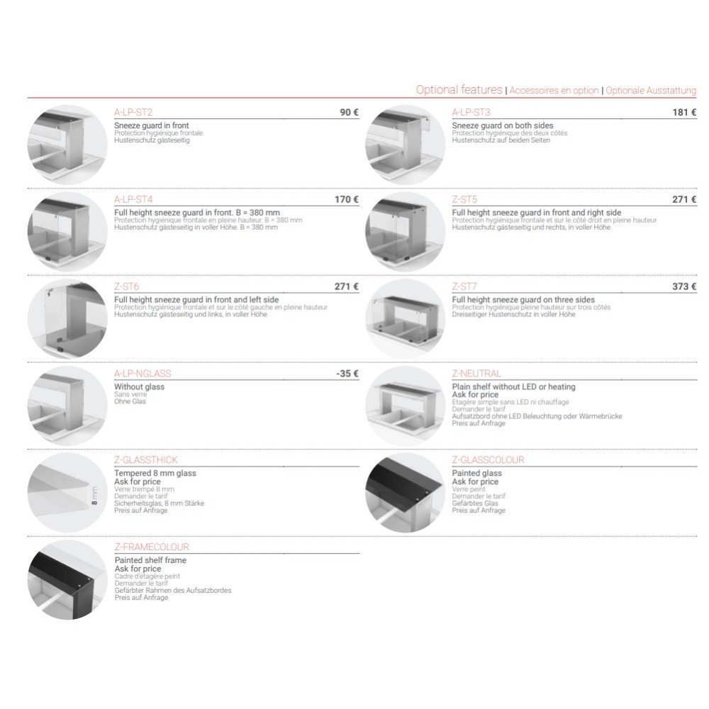 Plaukts ar LED apgaismojumu bufetei 2043 mm (LPA16-204/40/40)