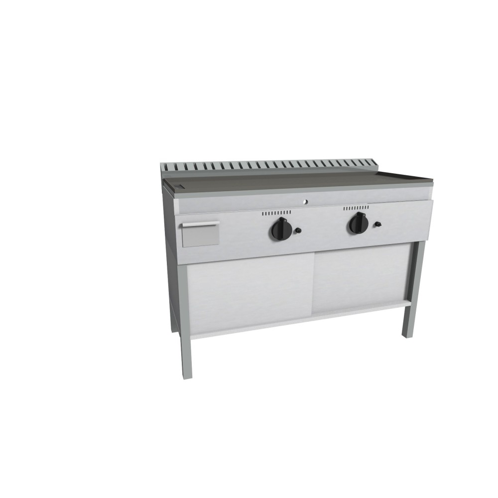 Gāzes gluda grilvirsma ar bīdamām durvīm FRY-TOP FTSPS/2GK.BC