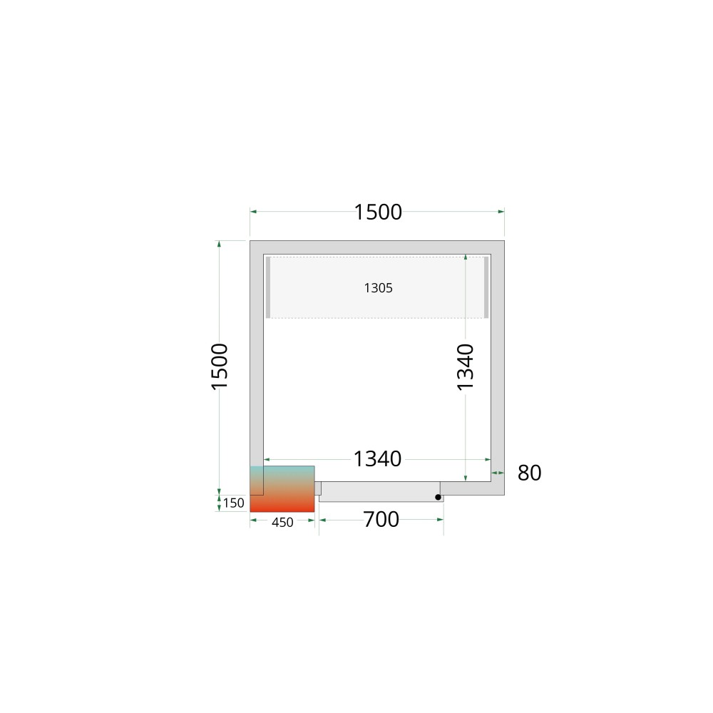 Aukstumkameras paneļi NF 1500 / 1500 / 2120 mm, 80 mm (44060)