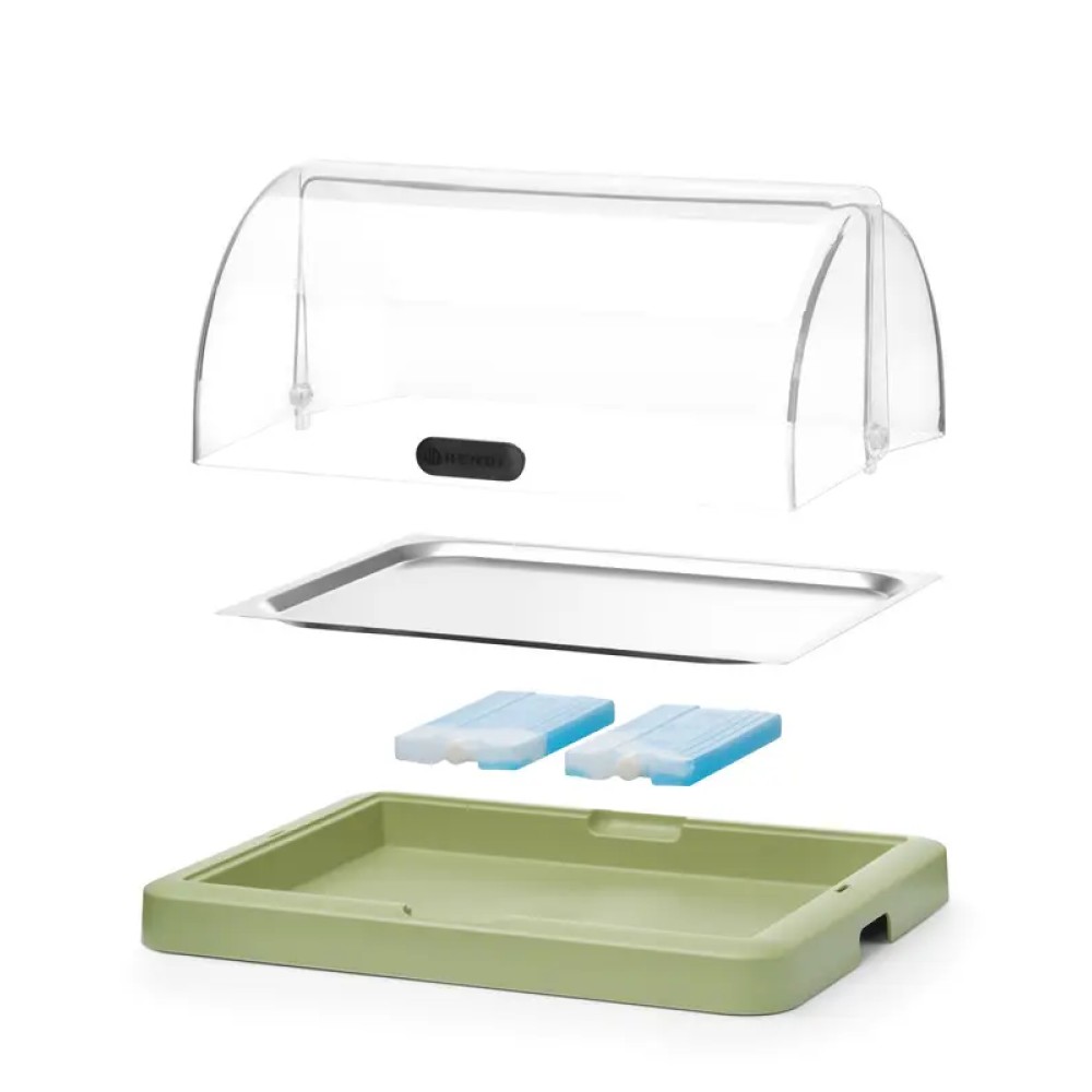 Aukstais displejs marmīts ar roll-top vāku 460x355x(H)220mm, zaļš (871966)