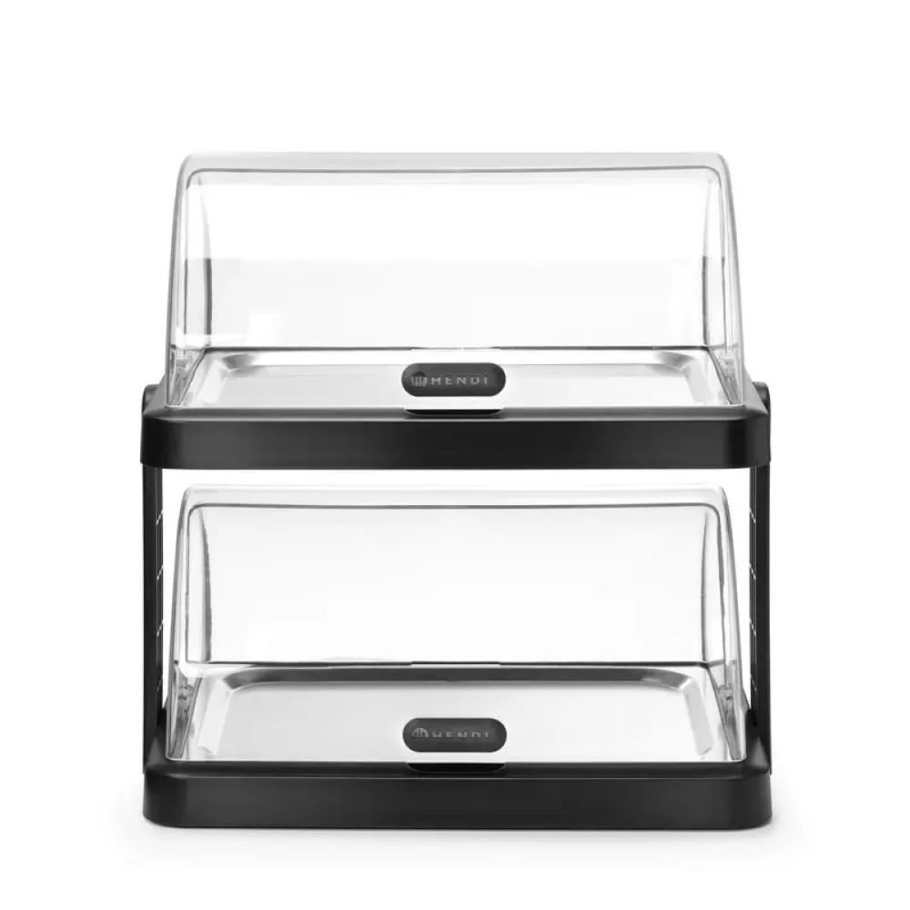 Dubultais aukstais displeja marmīts ar roll-top vāku 480×355×(H)480 mm, melns (871812)
