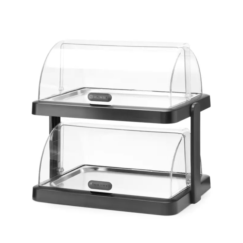 Dubultais aukstais displeja marmīts ar roll-top vāku 480×355×(H)480 mm, melns (871812)
