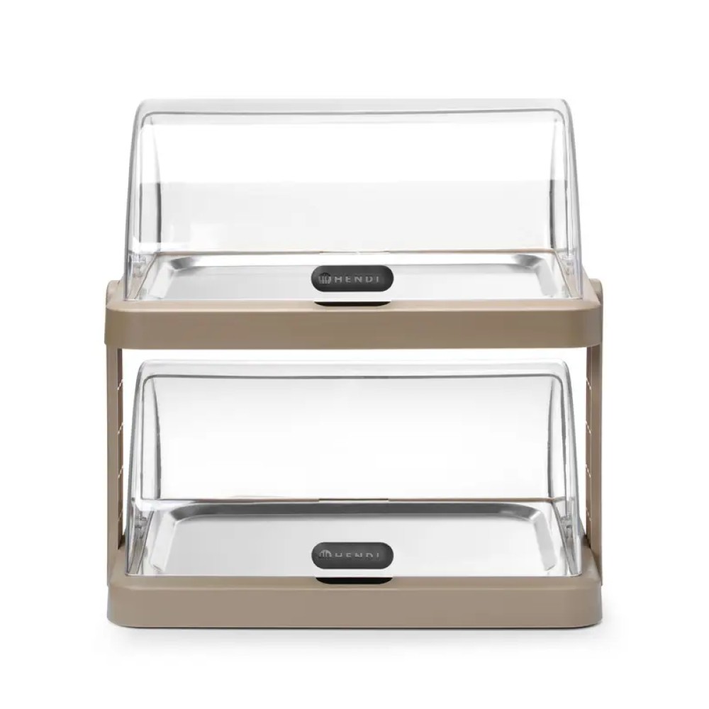 Dubultais aukstais displeja marmīts ar roll-top vāku 480×355×(H)480 mm, bēšs (871959)