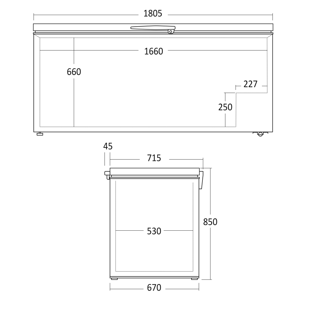 Saldētava lāde 560L CF560WE (27124210000CF560WE)