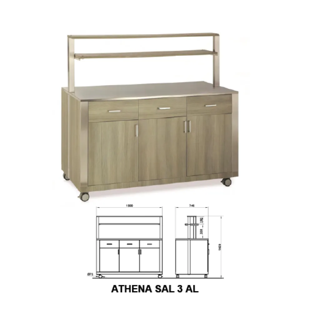 NEITRĀLS MODULIS AR AUGŠĒJIEM PLAUKTIEM, DURVĪM UN ATVILKNĒM ATHENA SAL 3 AL (010MOATHSAL3AL)
