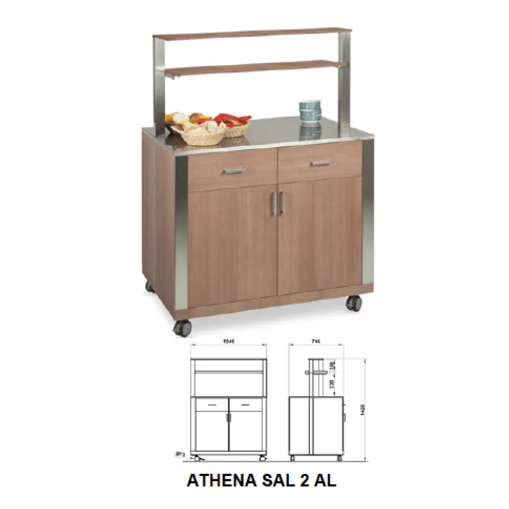 NEITRĀLS MODULIS AR AUGŠĒJIEM PLAUKTIEM, DURVĪM UN ATVILKNĒM ATHENA SAL 2 AL (010MOATHSAL2AL)