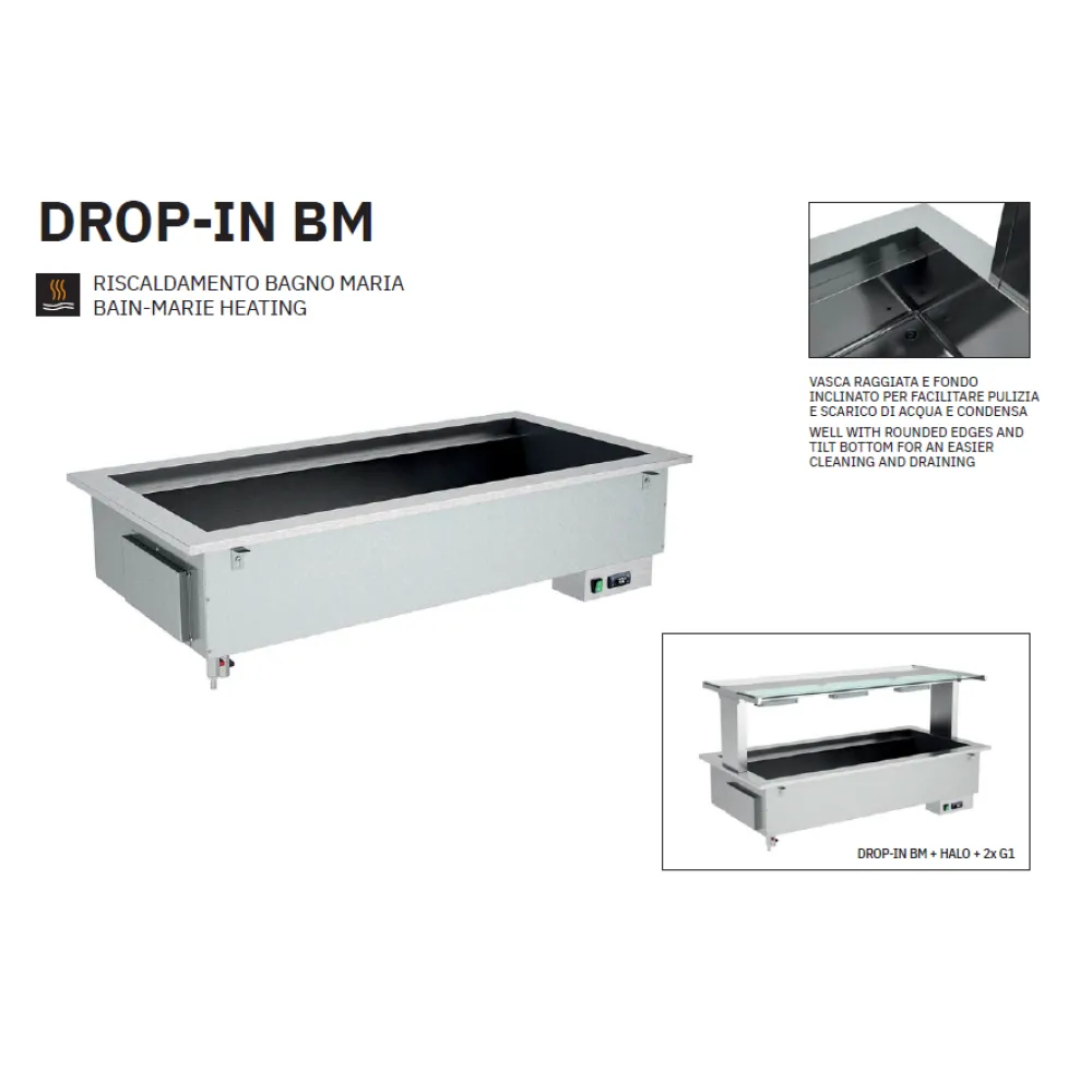 KARSTAIS MARMĪTS AR BAIN-MARIE APSILDI DROP-IN 5BM (006INDROP5BM)