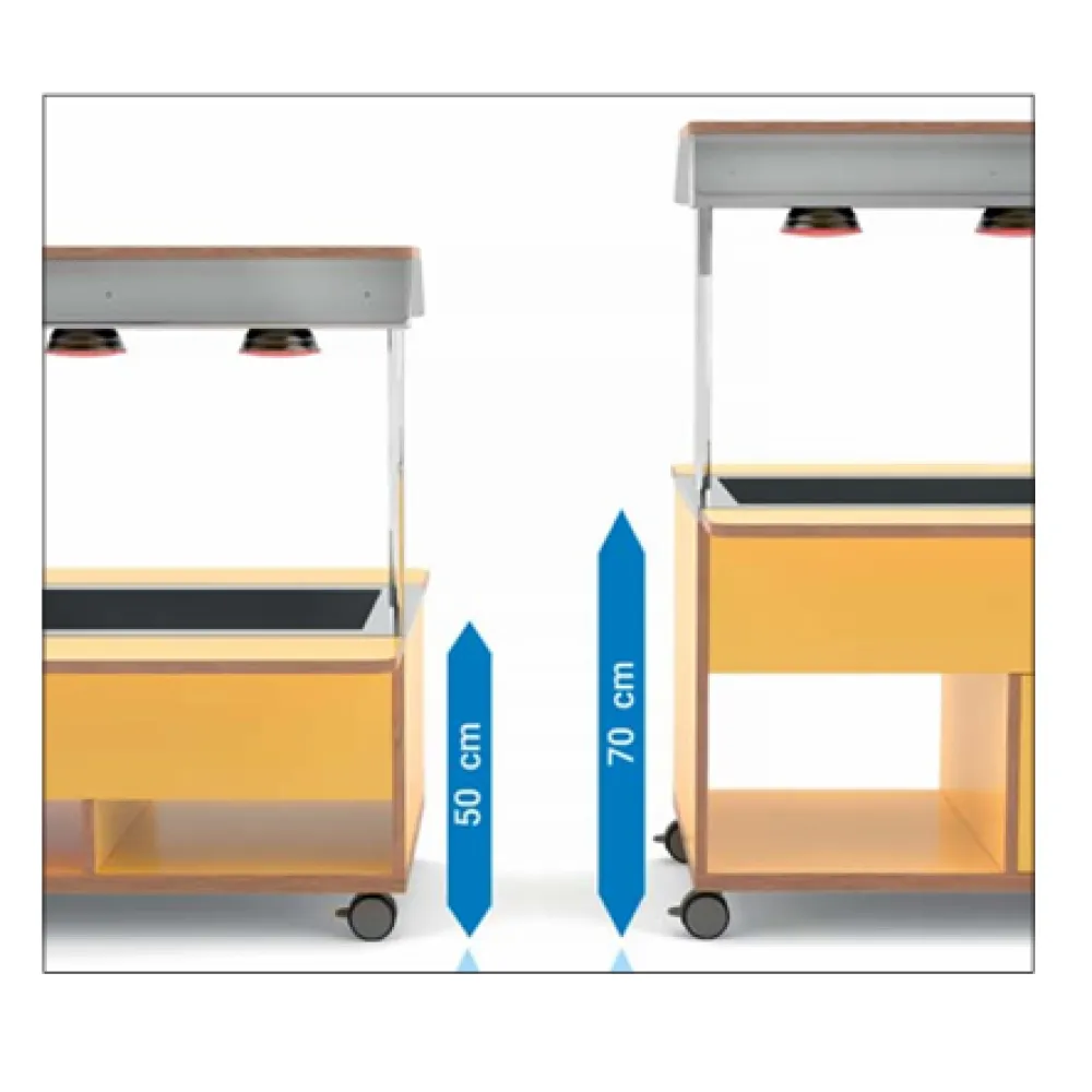 BAIN MARIE APSILDĀMA BUFETE AR INFRASARKANAJĀM LAMPĀM HAPPY 6 BM/INFRA (013HP6B/INFR)
