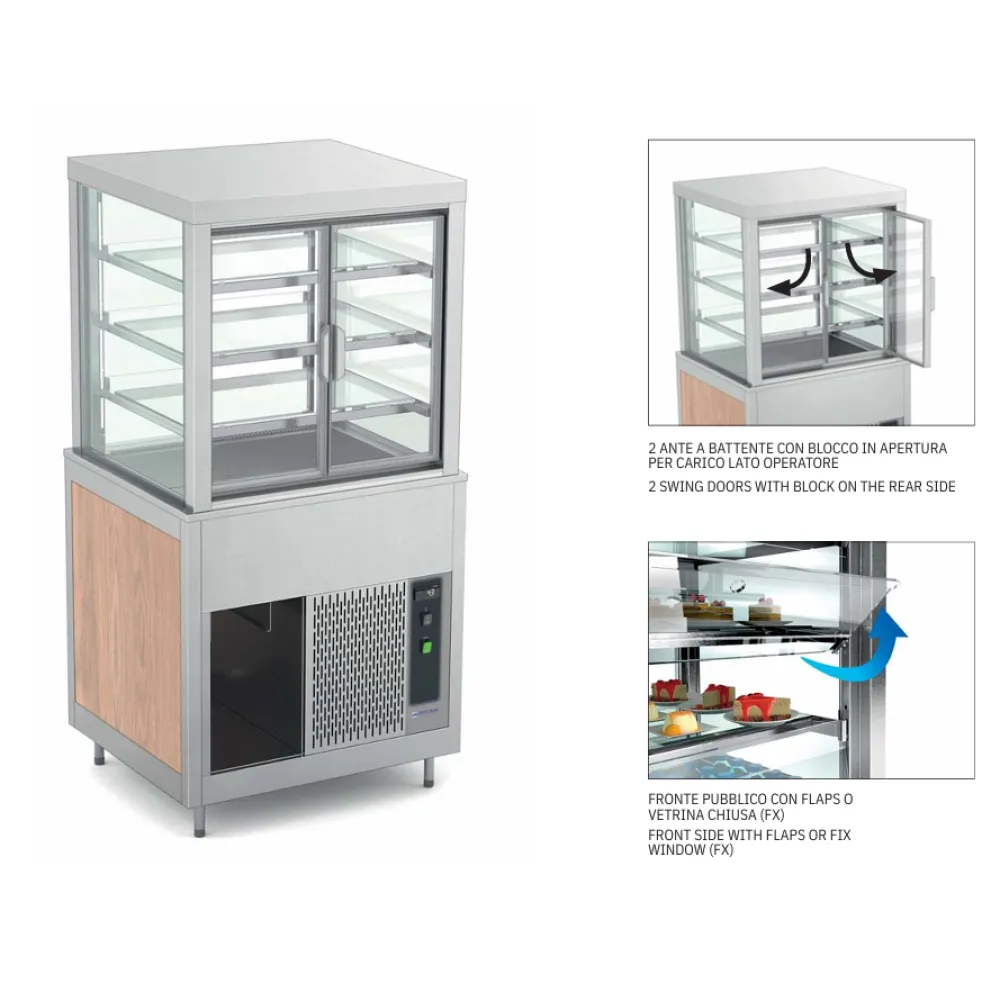 AR VENTILATORU DZESĒJAMA VITRĪNA AR ATVERAMIEM STIKLA PLAUKTIEM OMNIA 2DSP (01900OMNDSP2)