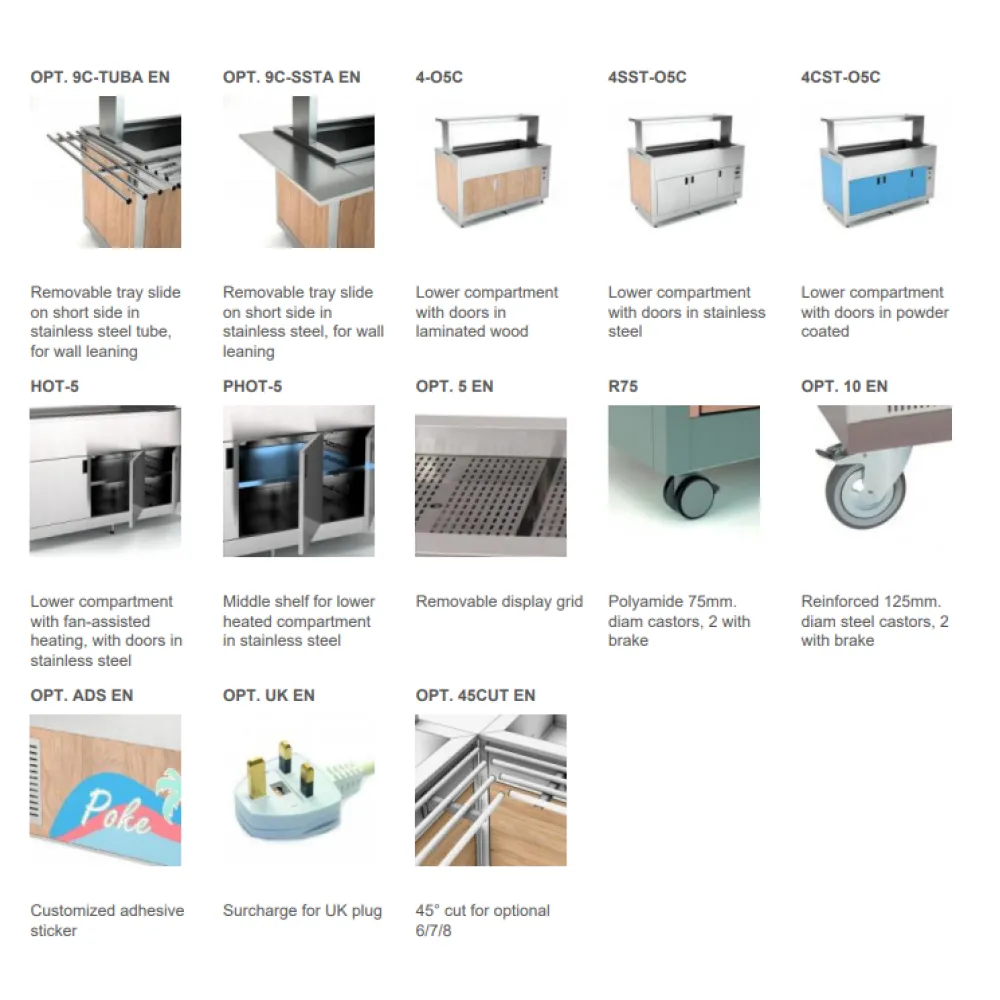 BUFETE AR RŪDĪTA STIKLA APSILDĀMO VIRSMU OMNIA 5PC (01900OM5PC)