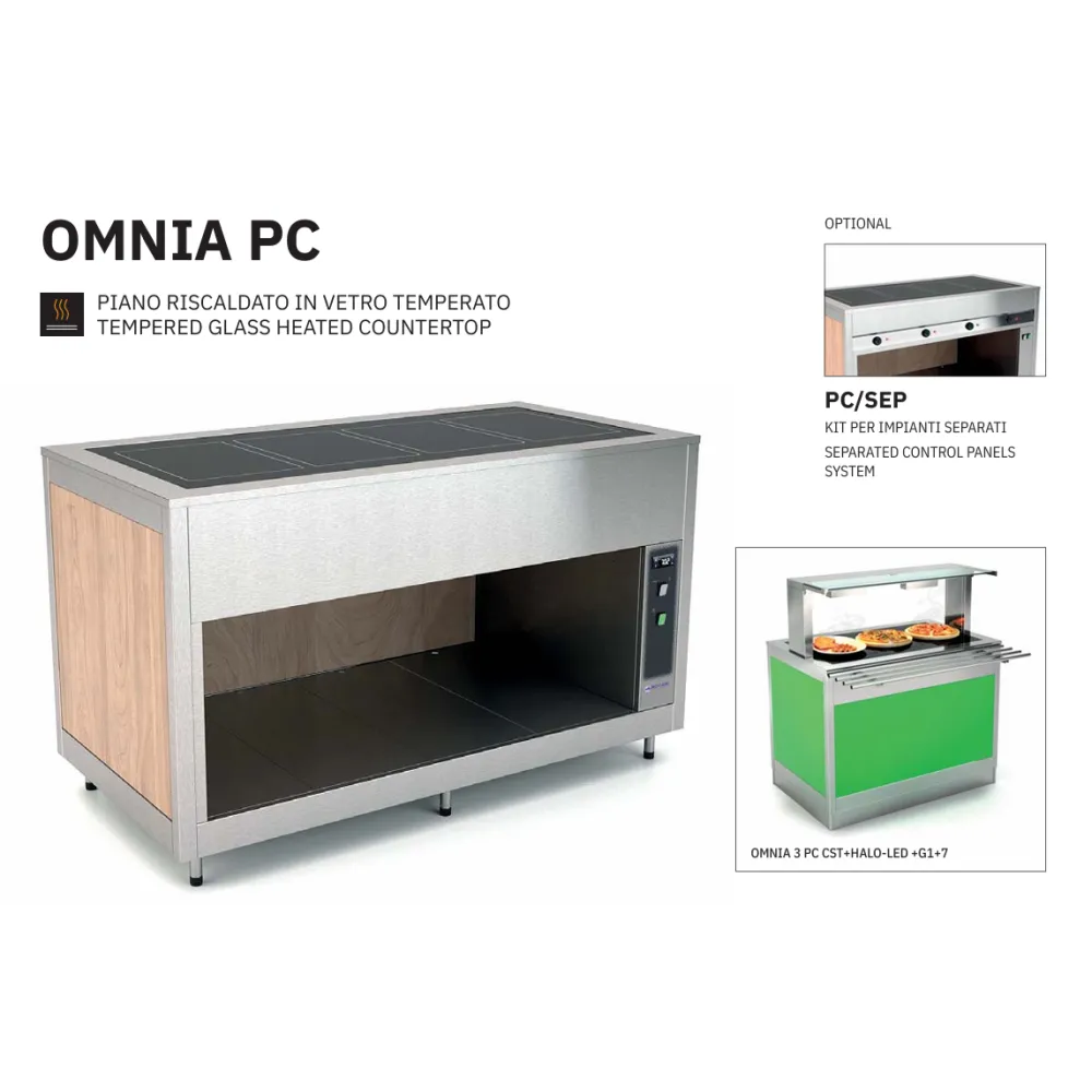 BUFETE AR RŪDĪTA STIKLA APSILDĀMO VIRSMU OMNIA 2PC (01900OM2PC)