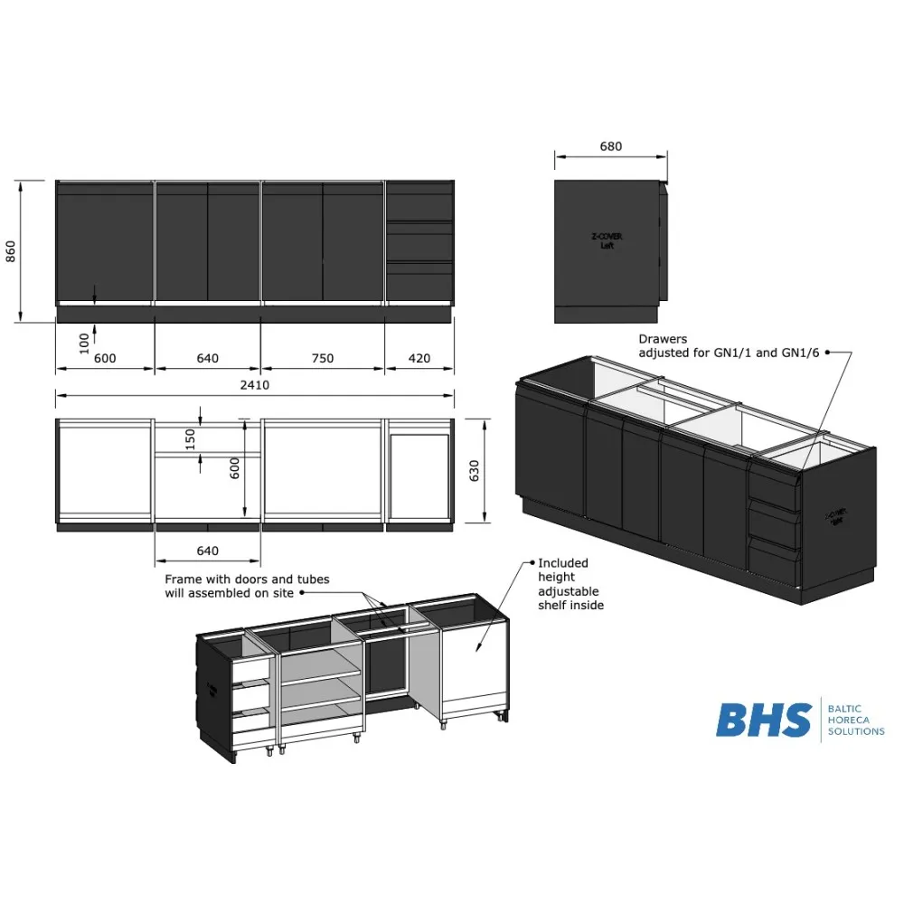 Virtuves iekārta Black (PROJECT-2140-680-860)