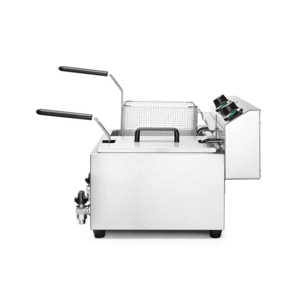 Manuālais friteris Profi Line ar izteces krānu, 2 x 8 l (209301)