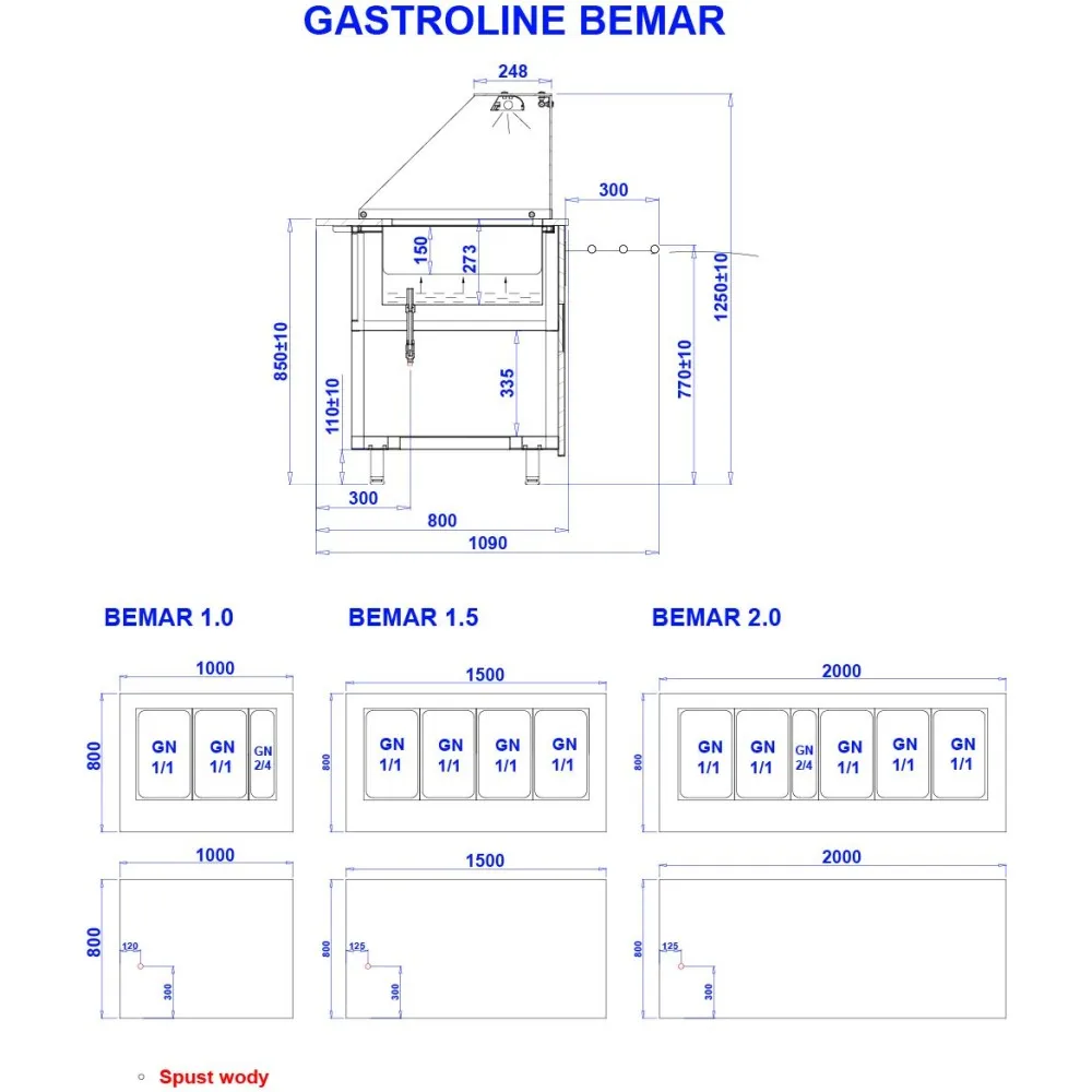 Karsta vitrīna BEMAR G 1000 mm (GL107)