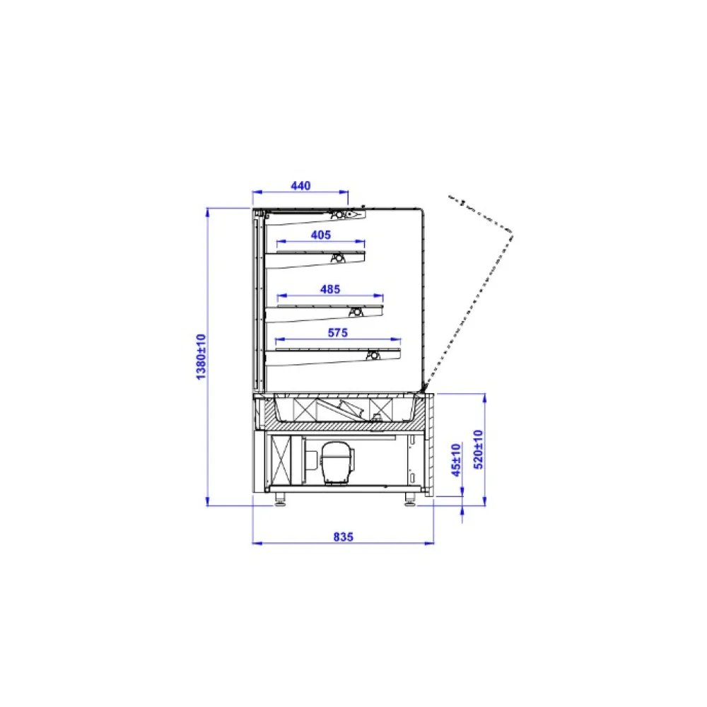 Silta vitrīna CUBE 610 mm REMOTE (CU103.3-c)