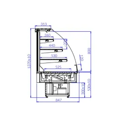 Silta vitrīna JAMAIKA Open 610 mm REMOTE