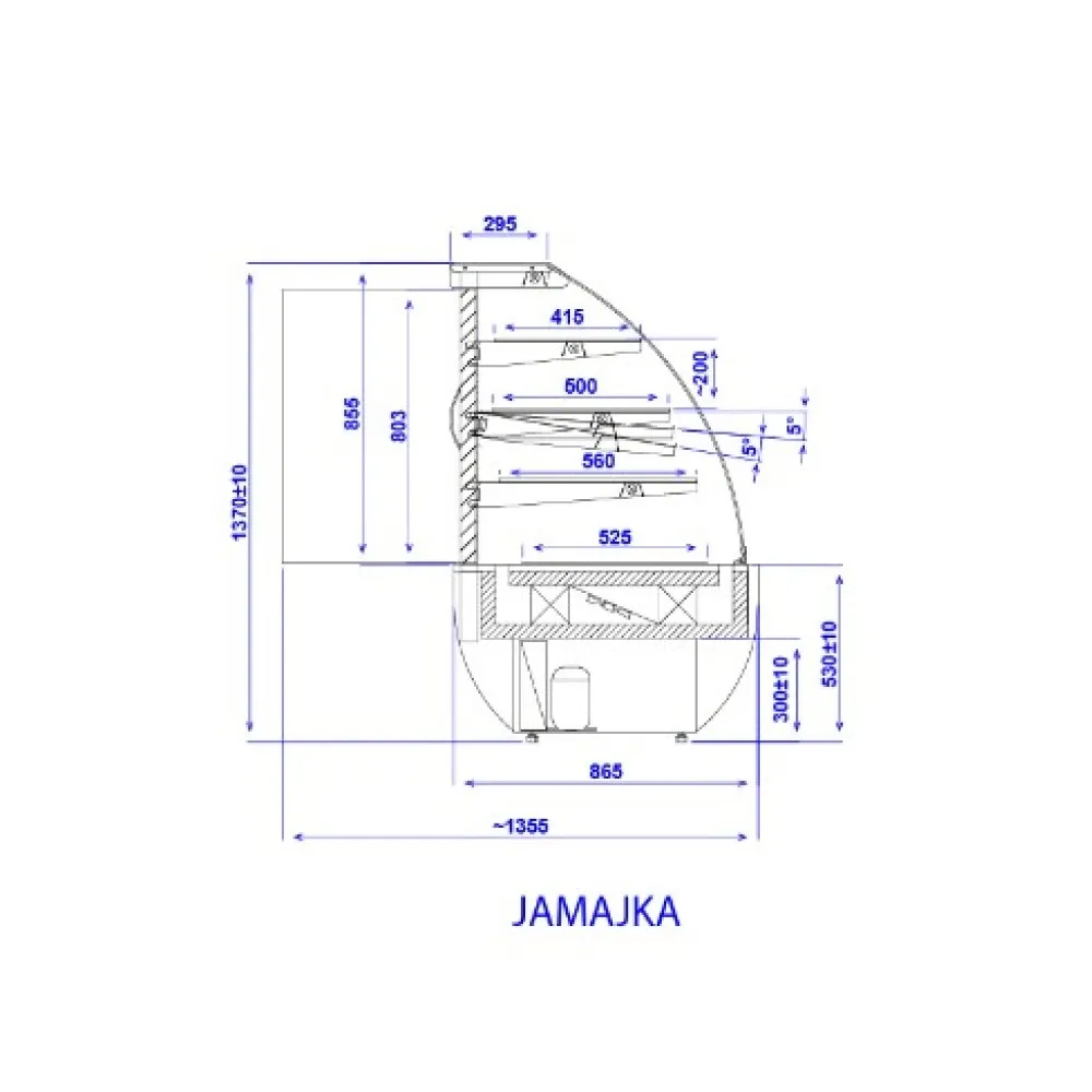Silta vitrīna JAMAIKA 1310 mm REMOTE (JA101-c)