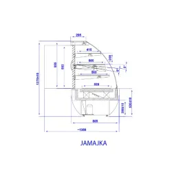 Silta vitrīna JAMAIKA 610 mm REMOTE