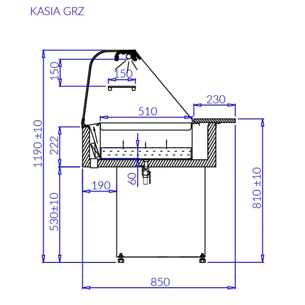 Karsta vitrīna KASIA GRZ 1700 mm (KA103TGRZ)