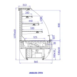 Silta vitrīna JAMAIKA Open 700 mm