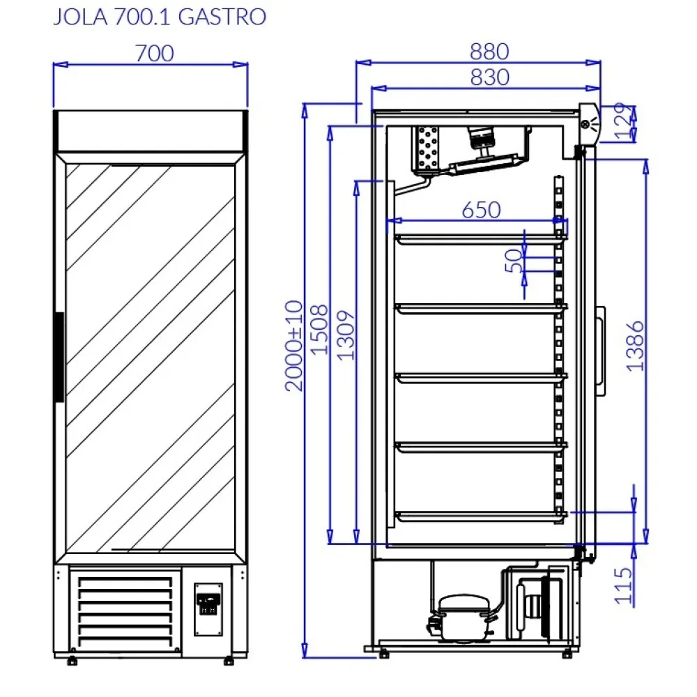 Ledusskapis JOLA GASTRO (JO100.1/GASTRO)
