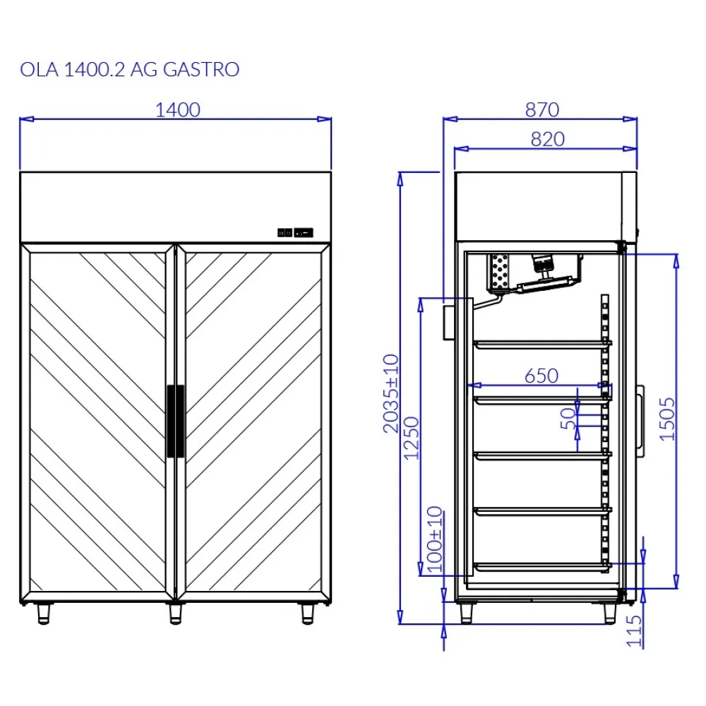 Ledusskapis OLA2 AG-GASTRO (OL100.2/AG/GASTRO)