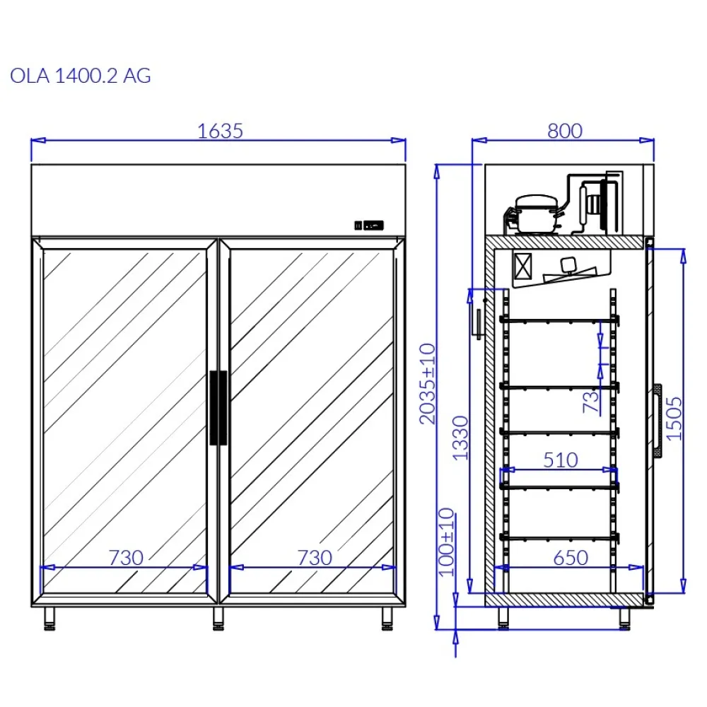 Ledusskapis OLA2/AG (OL100.2/AG)