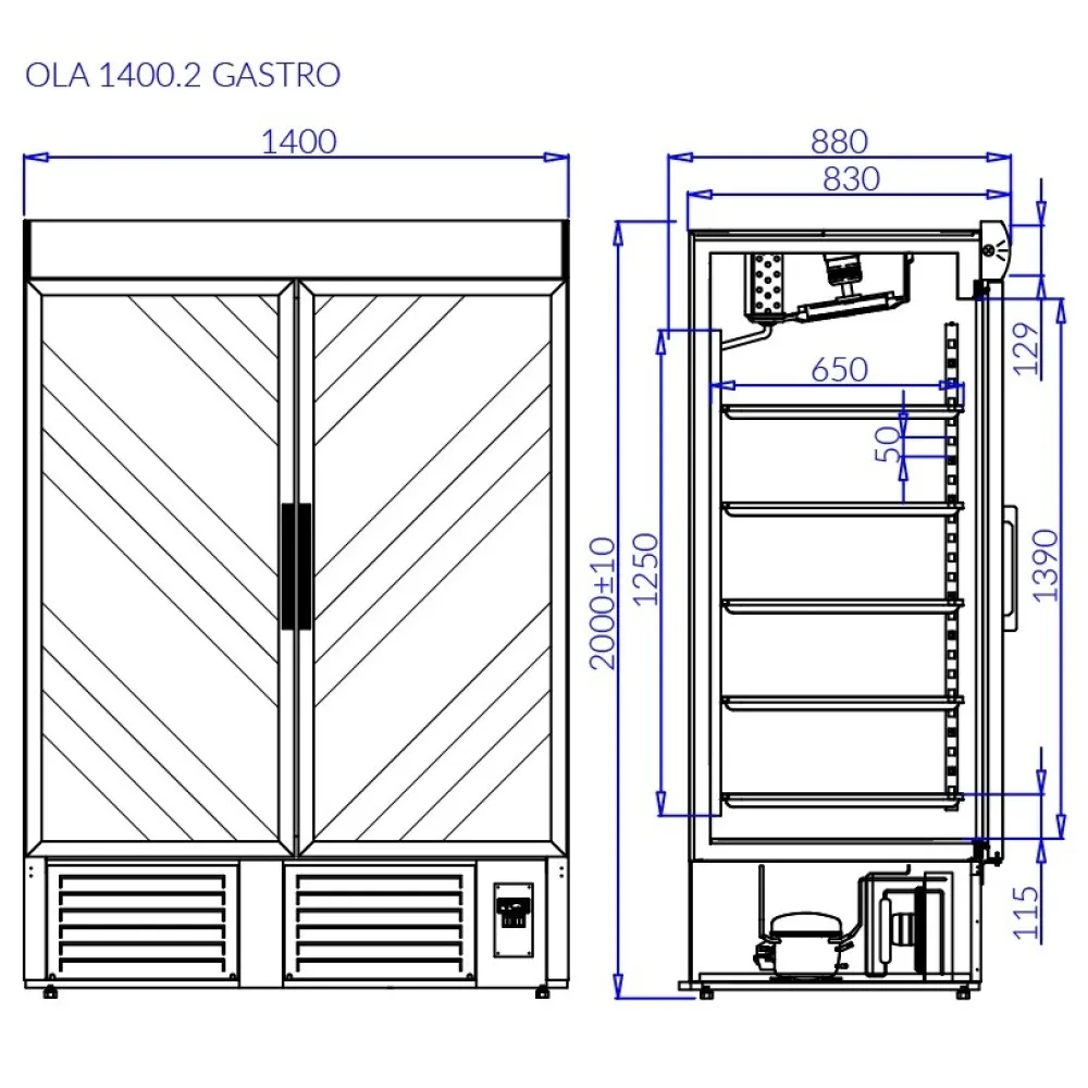 Ledusskapis OLA2 GASTRO (OL100.2/GASTRO)