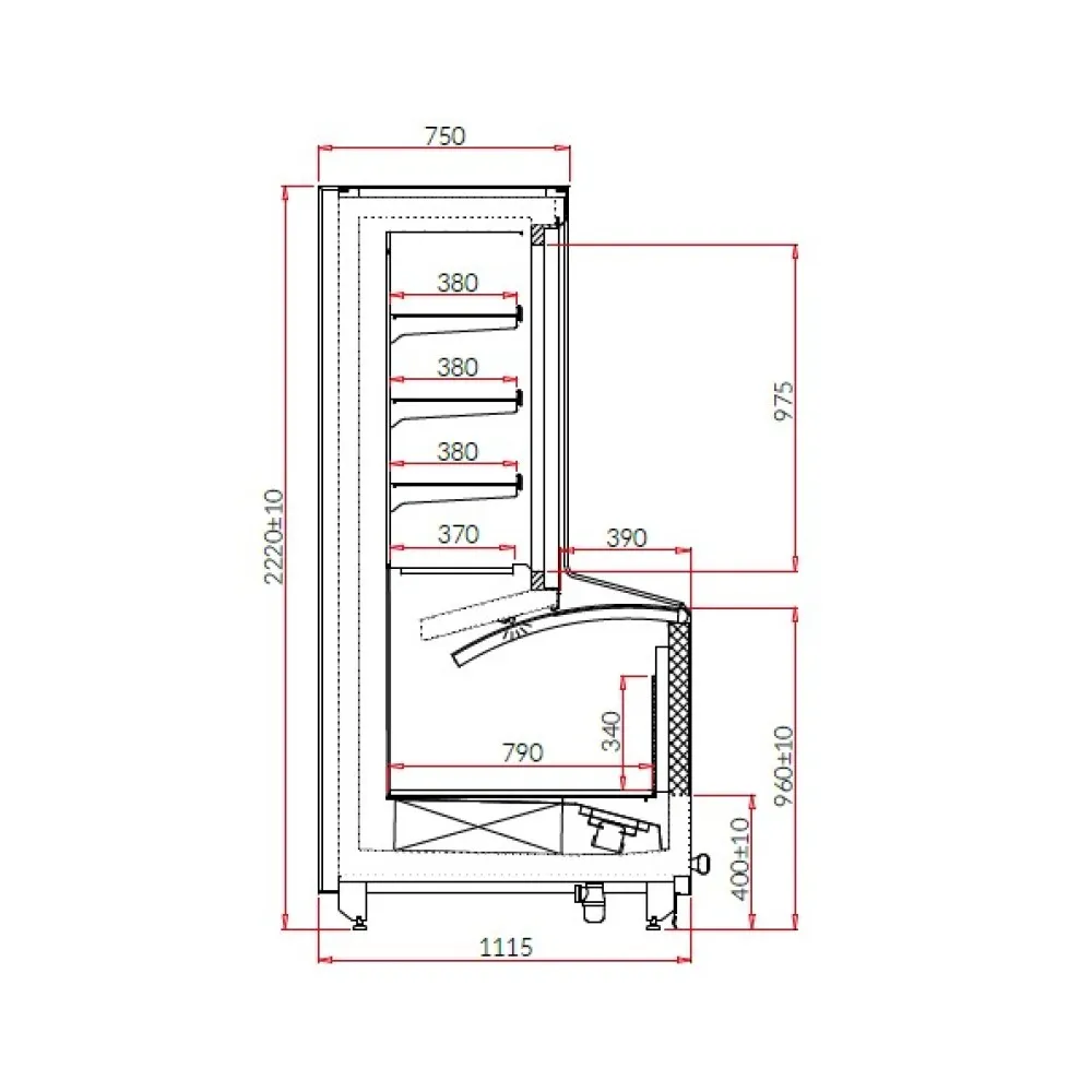 Lielveikalu saldētava - vitrīna LEVEL H 2.50 REMOTE (LVL160H)