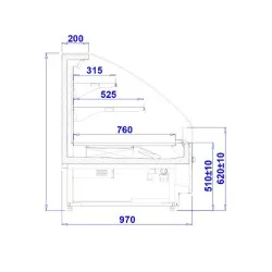 Vitrīna PROXIMA SLIM OPEN 1.25 REMOTE