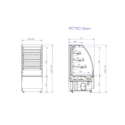 Konditorejas vitrīna PETRO OPEN 600 mm